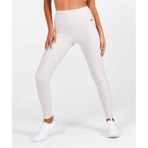 Bild von Physiq Apparel Lux Ribbed High Waisted Leggings – Sandshell – female