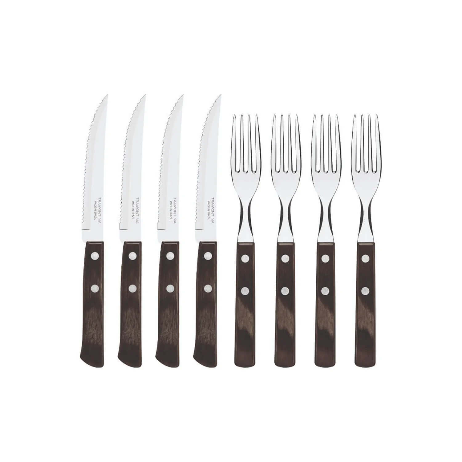 Bild von Tramontina Churrasco BBQ Steak Knife & Fork Set – 8 Piece